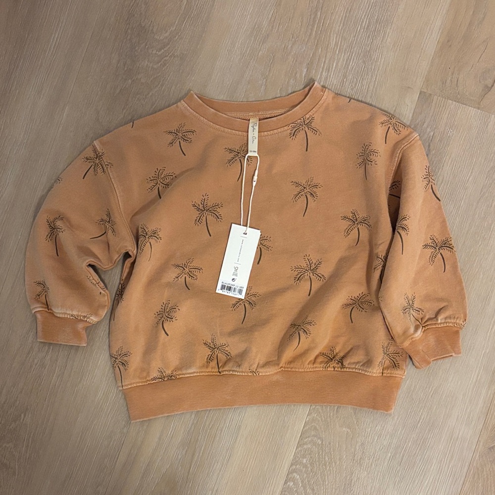 Rylee + Cru Tan Palm Print Top